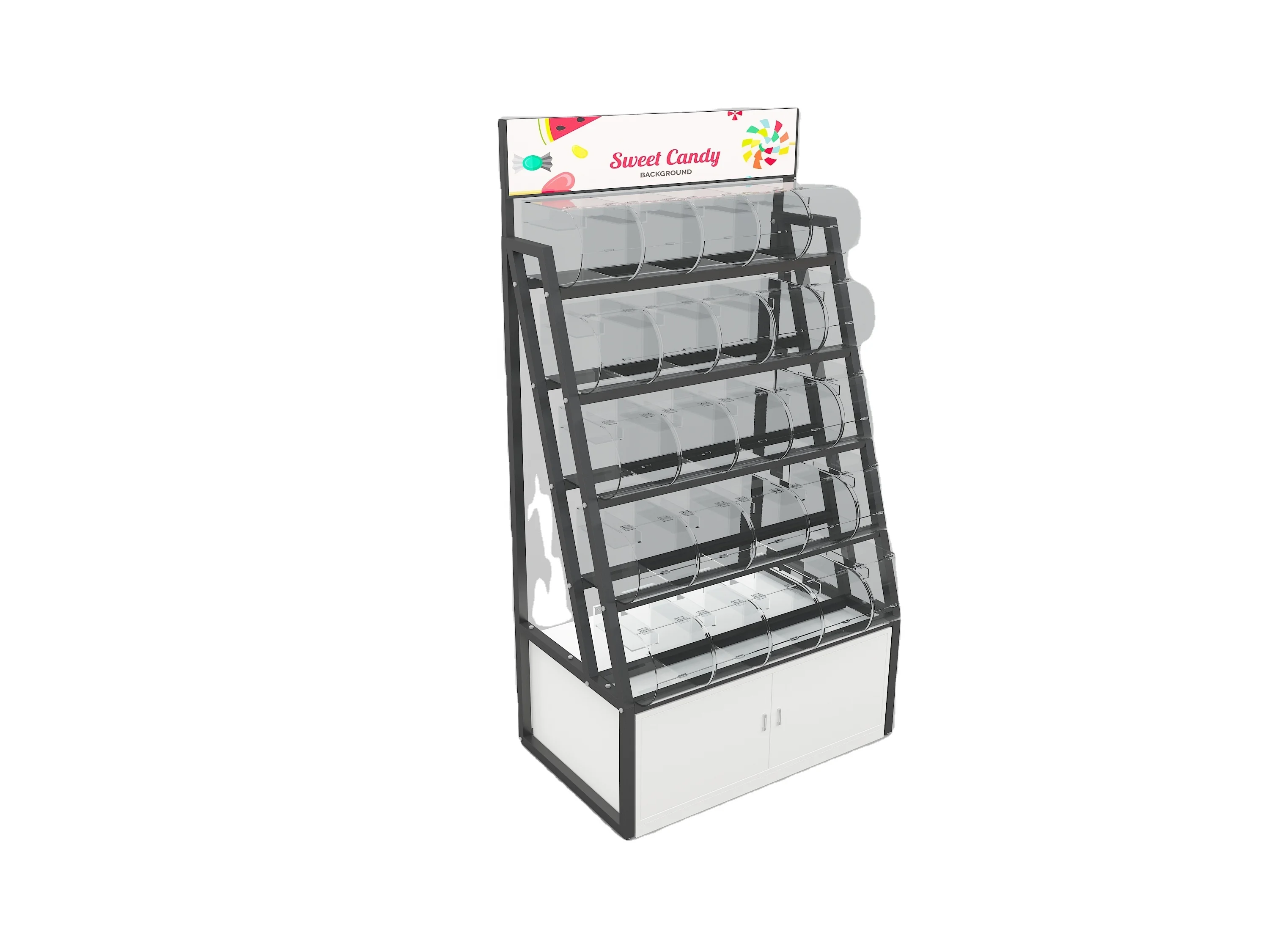 Large Candy Display Stand with Acrylic Bins