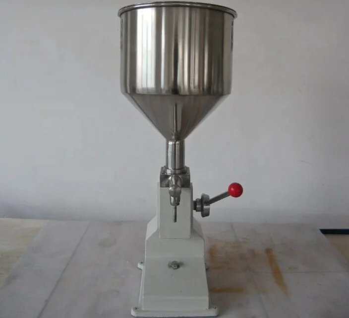 Manual 5ml 10ml 25ml 50ml Mini Bottle Oil Liquid Paste Filling Machine with 10 Litre Hopper