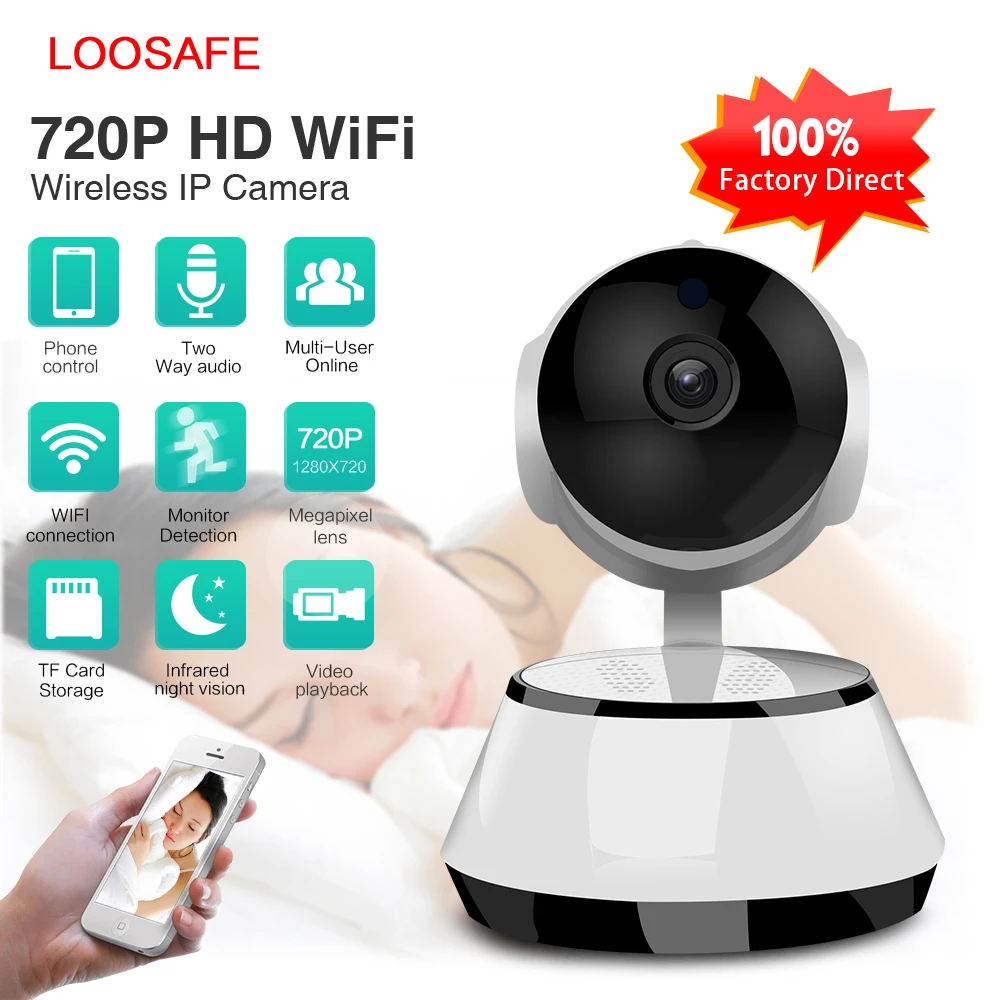 Loosafe 720P ICSEE App Wifi IP Camera Smart Security