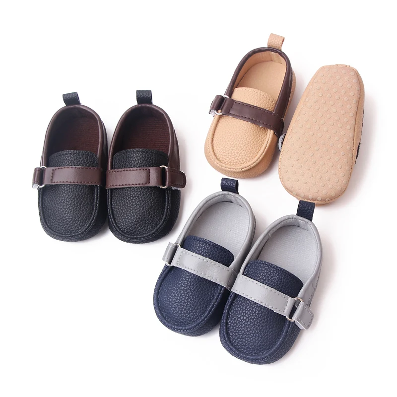 Directly Factory Cool Slip-on PU Leather Baby Party Shoes for Boys Newborn Boy Shoes