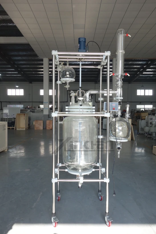 100L double walled glass reactor Jacketed Glass Reactor factory