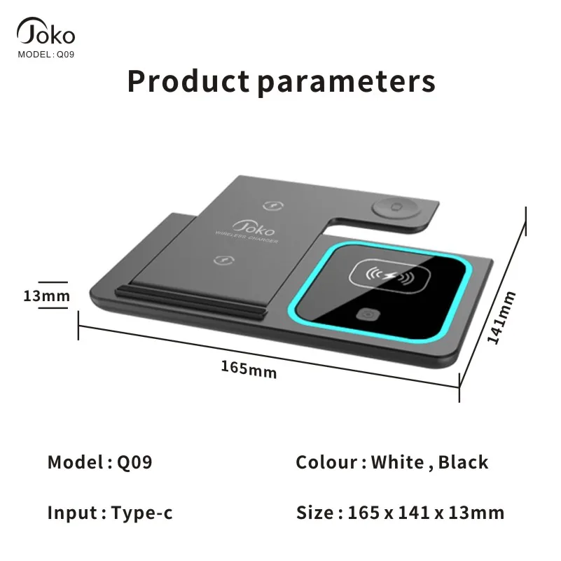 Konfulon High Quality 3 in 1 Folding Wireless Charging Travel Portable Wireless Charging Suitable for Smart Watch Smartphone