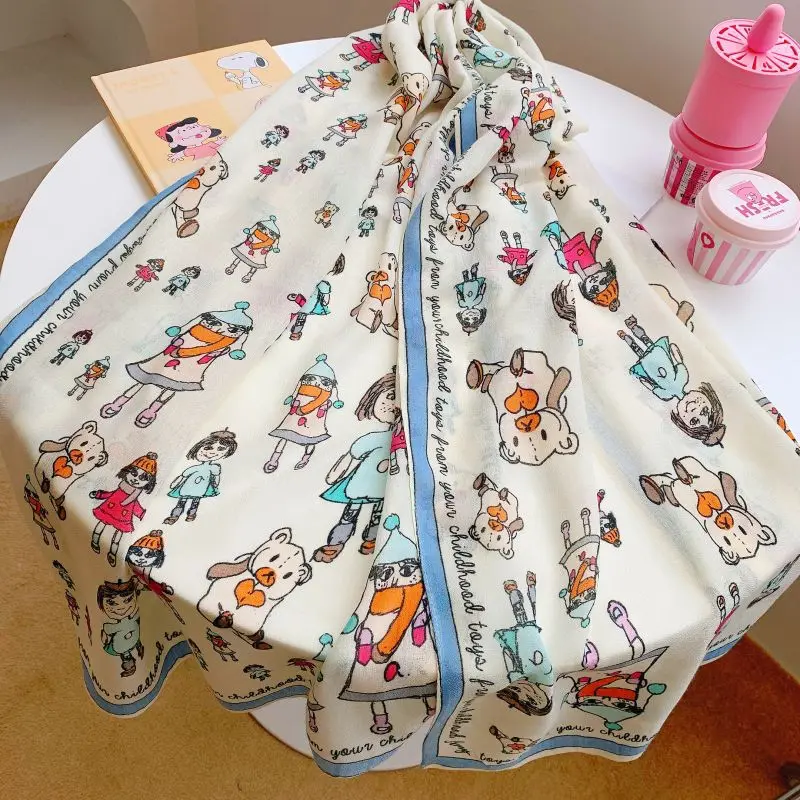 Женский шарф с принтом шарфы в этническом стиле шали для женщин платки из хлопка и льна Длинные