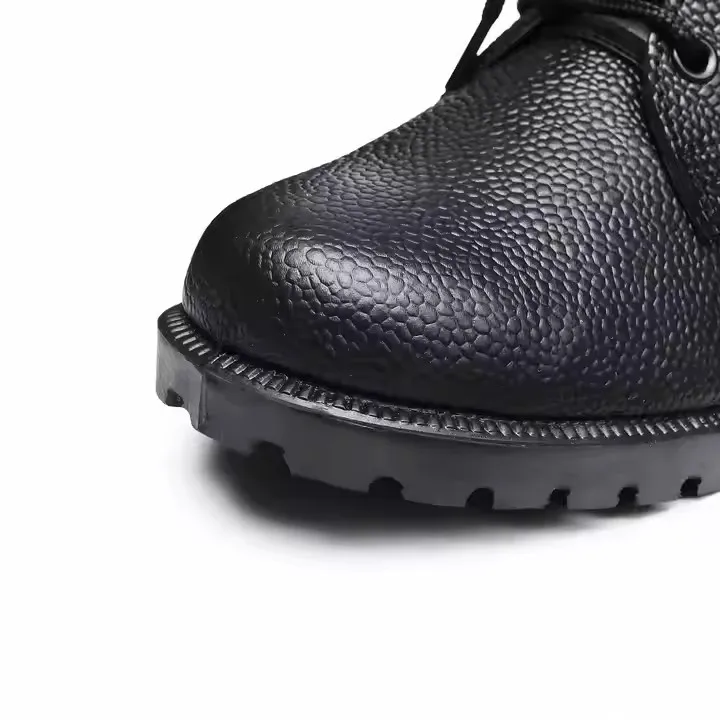 Customized Uniform Tactical Footwear Black Color Leather Boots with Geinuen Leather Training Shoes Black Boots