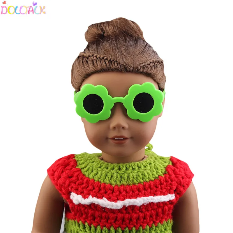 Amazon Горячая Американский 18 дюймов BJD кукла розовый цветок формы солнцезащитные очки с изящным «кукольным» Аксессуары
