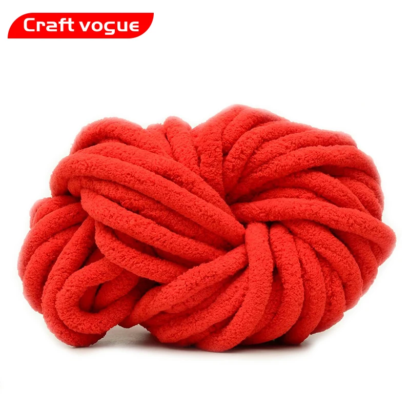 Craft Vogue Wholesale Soft Chunky Jumbo Super Thick Chenille Yarn Arm  Knitting Yarn Chunky Vegan 2cm Bulky for Blankets