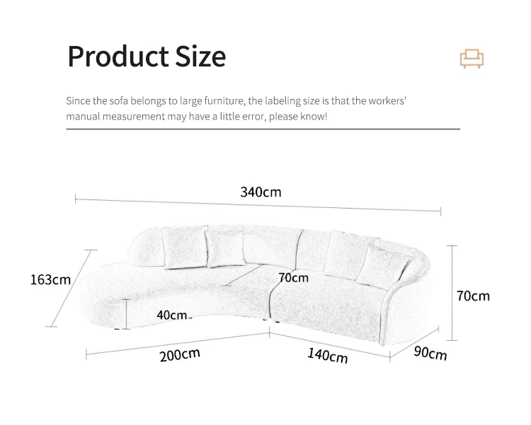 Soft Round Modern Couch Simple Sofa Minimalist Special Shaped Cashmere