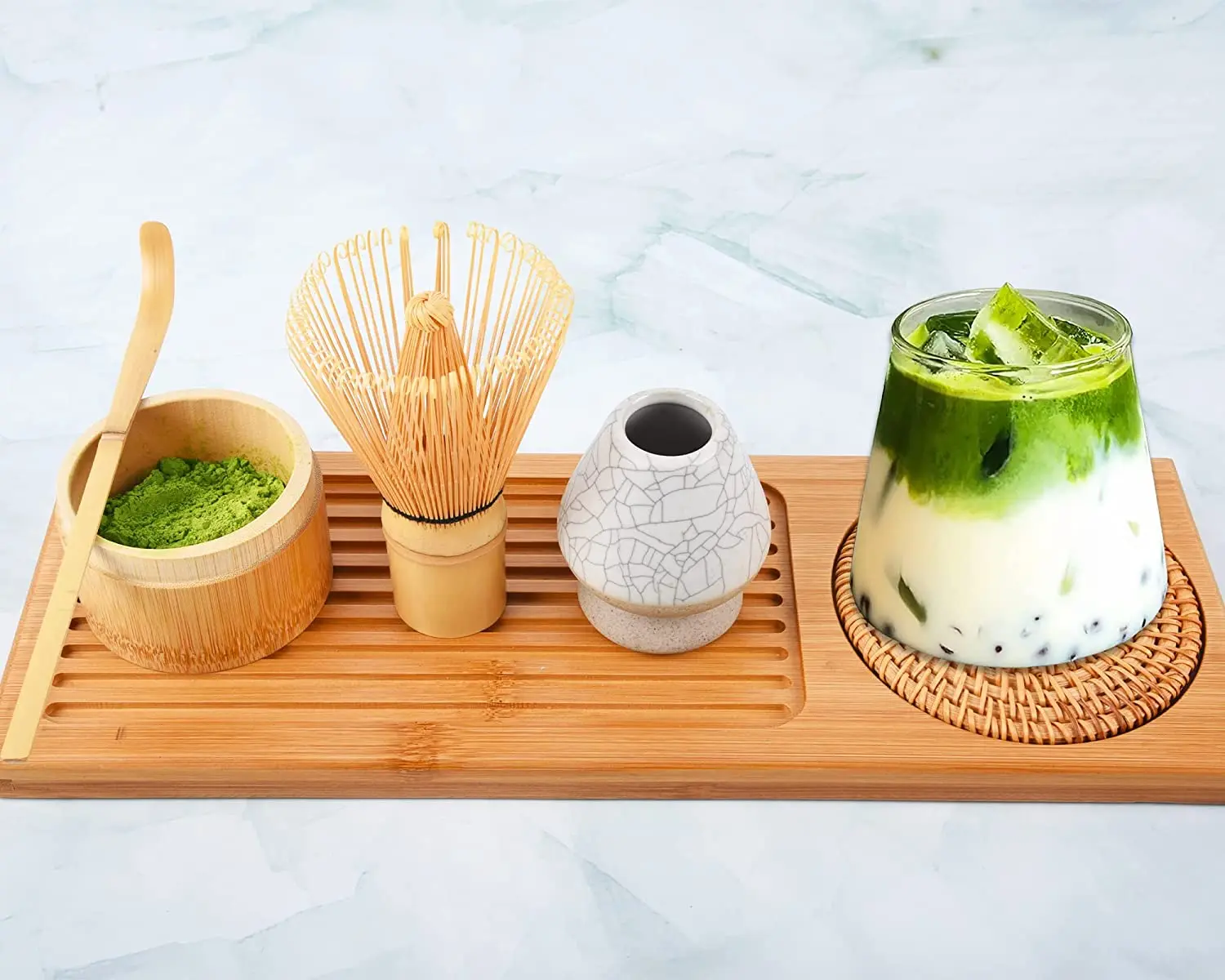 Culinary Matcha Tea Kit Wholesales 3 Piece Handmade Bamboo Matcha Whisk Set With Traditional Tea