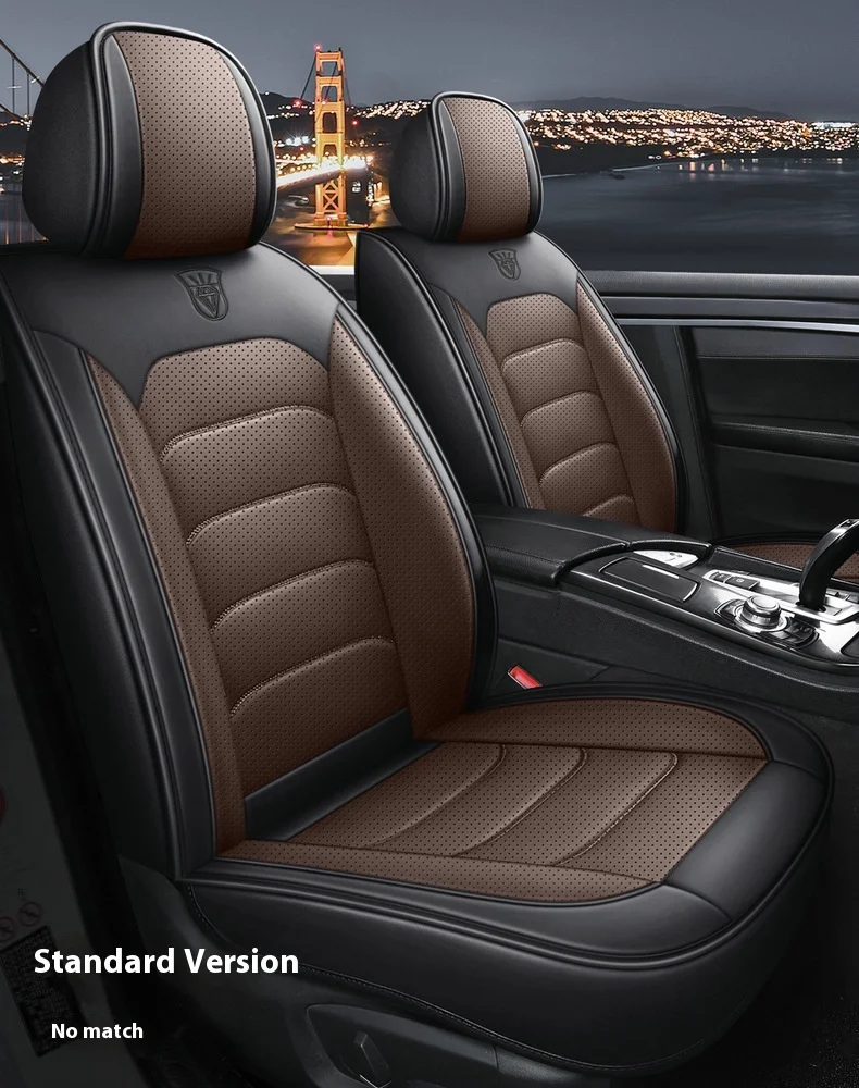 Napapi Fully Surrounded Leather Car Seat Cover Easy-Care Front Cushion for General Motors Four Seasons Modern Durable City Polo 23