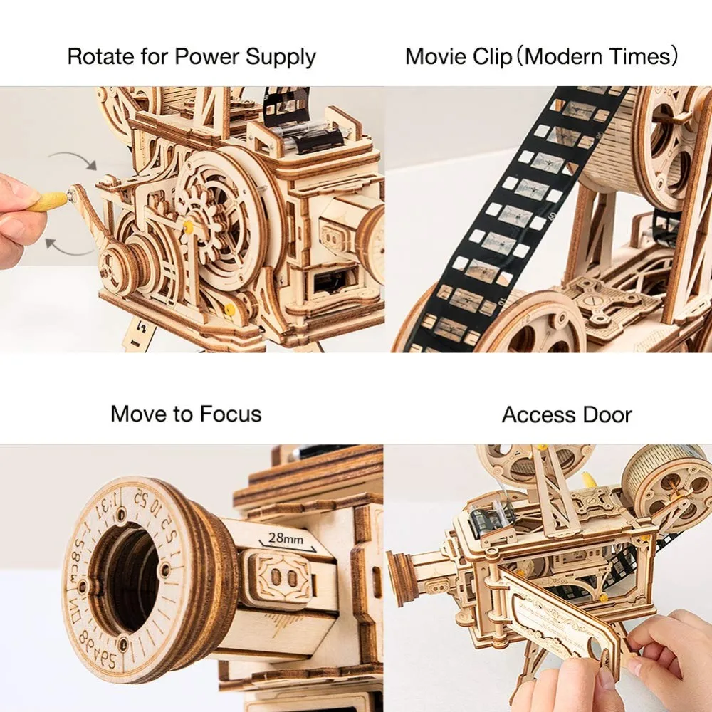 ROKR Vitascope Movie Projector 3D Wooden Puzzle