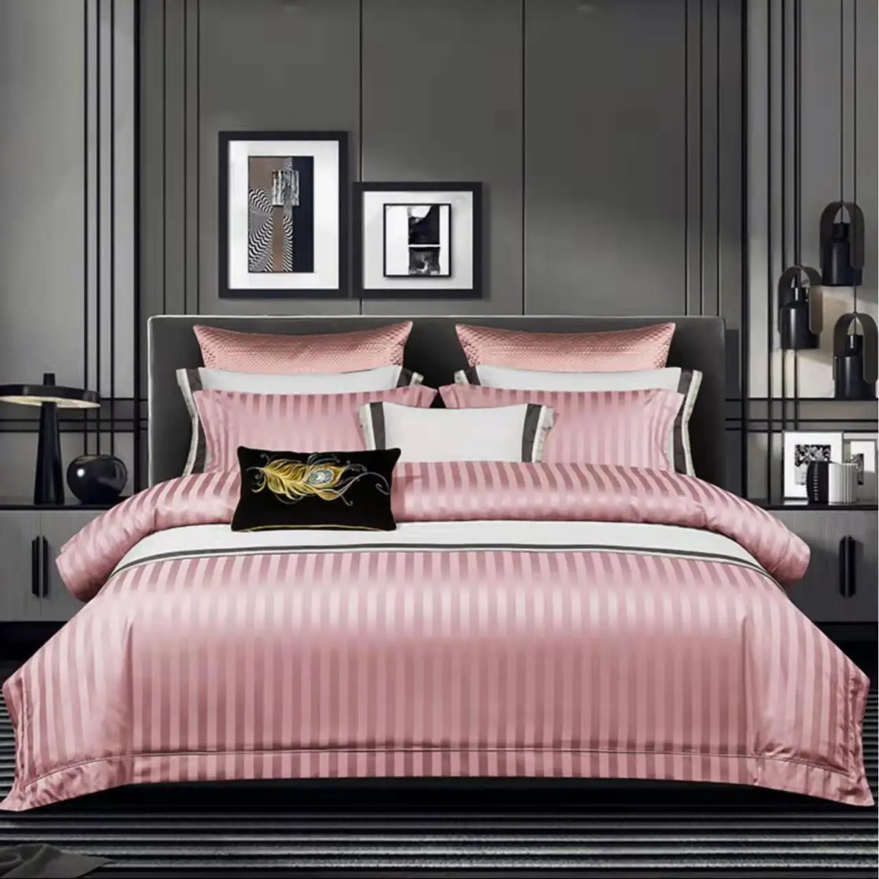 Pretty Pattern 1 Fitted Sheet and Pillowcase Set for King Size Bed Elegant Duvet Covers