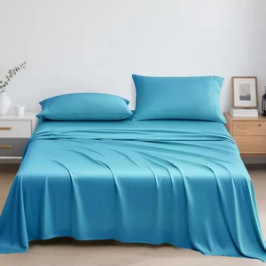 100% Bamboo Customized Solid Color Bedding Set Includes 1 Flat Sheet 1 Fitted Sheet 2 Pillowcases Deep Pocket Sheets