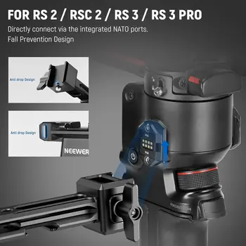 NEEWER Dual Handgrip Compatible with   RS4 RS4 Pro RS3 RS3 Pro RS2 RSC2 Ronin S SC Gimbal, Dual Handle Kit with 2 Mini NATO detail image