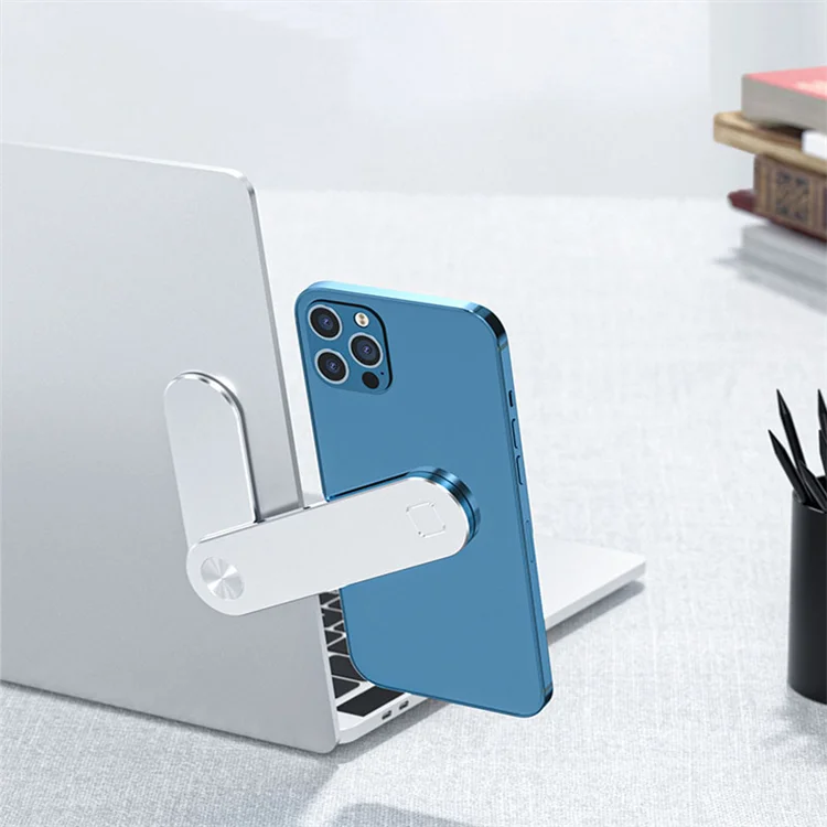 Aluminium Computer Accessories Folding Magnet Bracket Mobile Cell Phone Stand Stick To Laptop Side Mount Holder