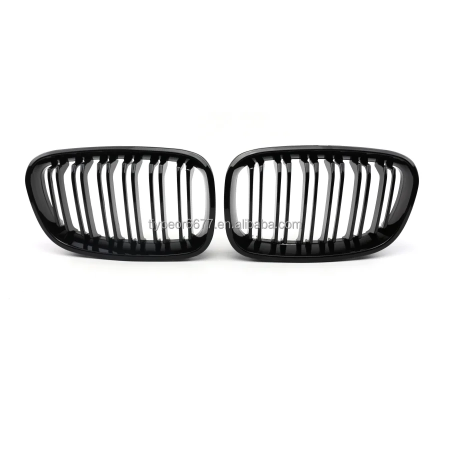 product tiypeor kidney grills abs gloss black carbon look three   color plated silver front grilles for bmw 1 series f20 2012   2014-7