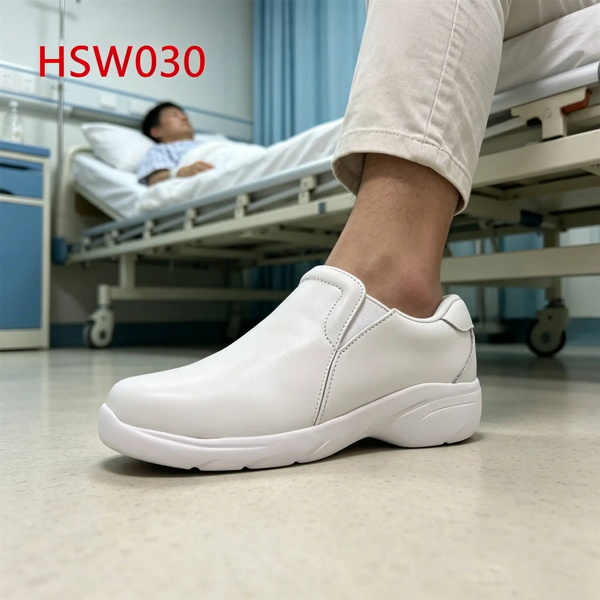 ZYF,USA Market Popular Full Grain Leather White/black Safety Shoes Hospital Ward Bouncy Support EVA+rubber Sole Work ClogsHSW030