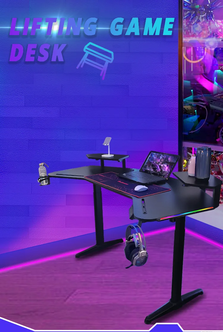 Modern Standing Desk Esports Black Office Furniture Gaming Desk