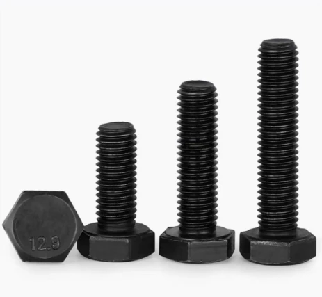 High Strength 12.9 Grade Black Extension Screws Full Teeth Hexagon Bolts