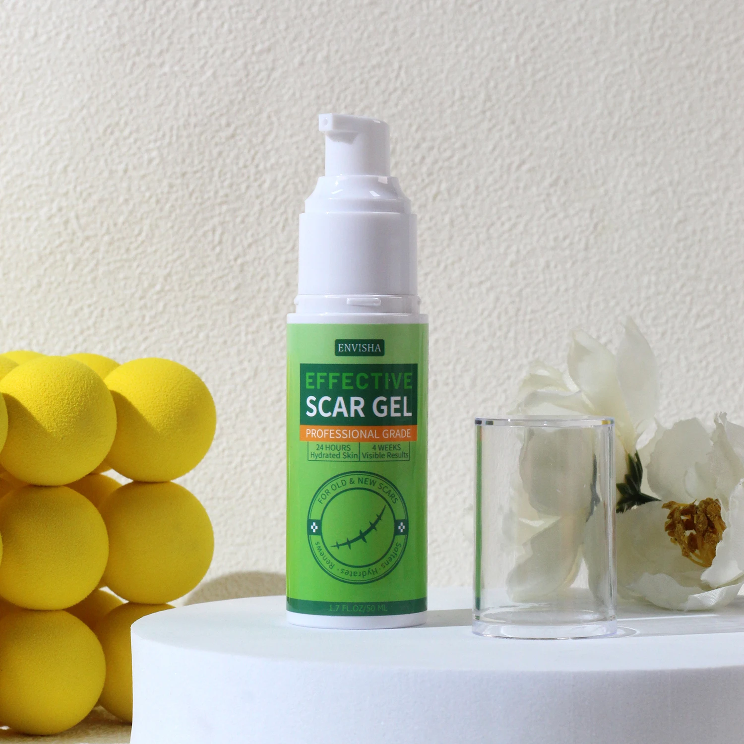 Organic Silicone Scar Removal Gel for Surgical Scars Face Body Leg Burns Acne C-Section Stretch Marks Keloids Scar Treatments