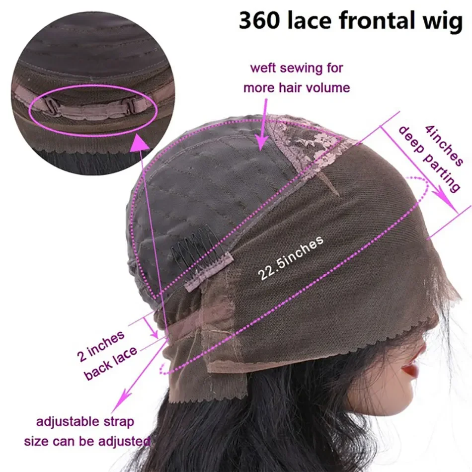 360 Full Lace Frontal Echthaar Perücke Kinky Straight Natürlicher Look_voghion.com