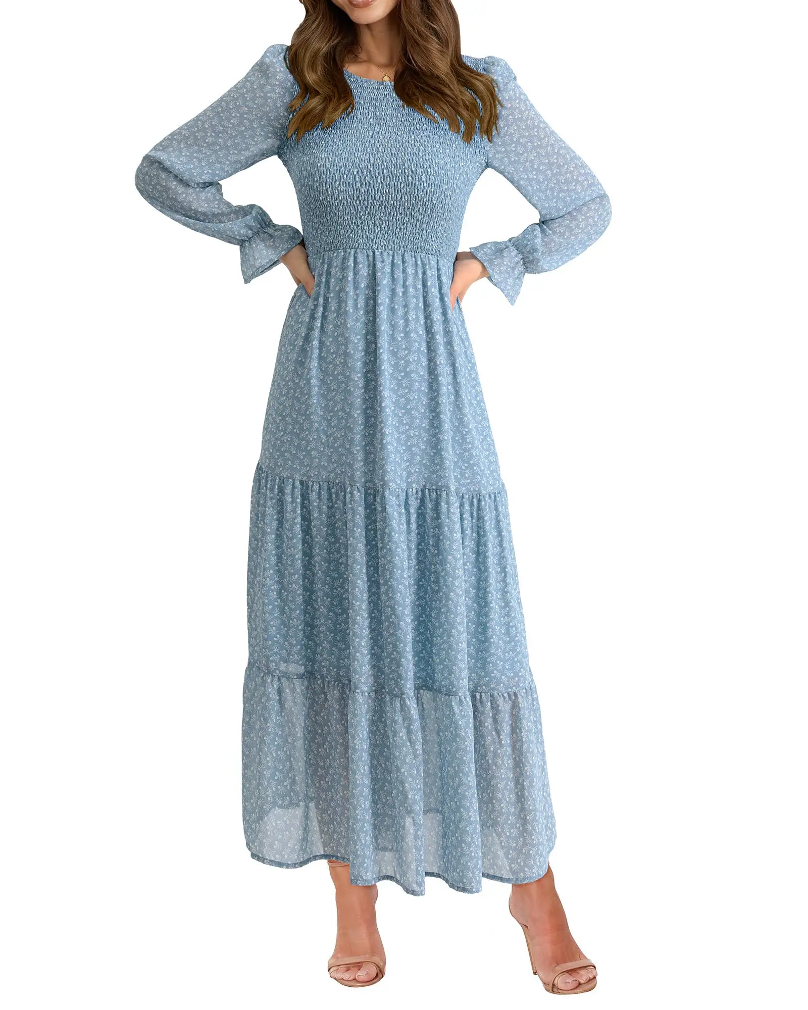 green emerald velvet dress Autumn Princess Linen Dress Classic Blue / Size 4