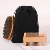 16143 flannel bag beech beard brush-pear wood grate 2 piece set