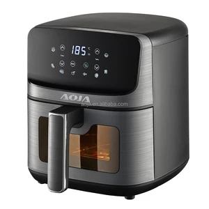 AOJA  Stainless Steel 4.5L 5L Intelligent Touch Easy to Clean Visual Window Household Multifunctional Oil-free Healthy air Fryer