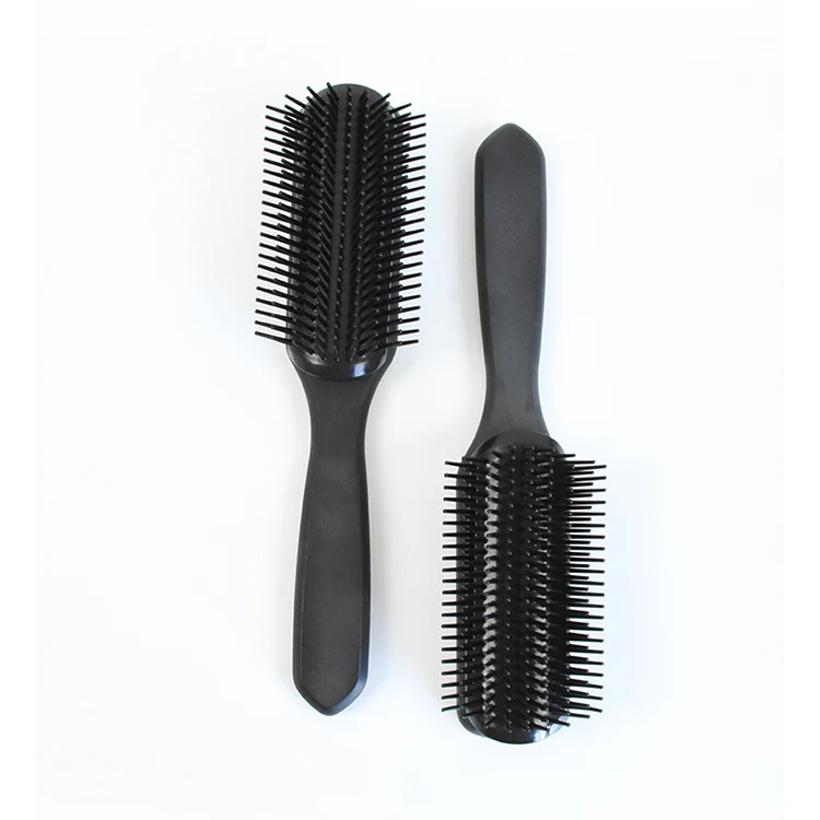 wonderful hard bristle Men's black strong 9 rows unique styling Denman Hair Brush