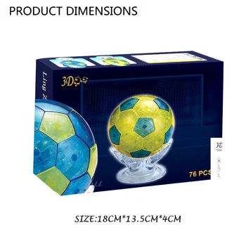 3Dクリスタルサッカーパズル、サッカーパズル、サッカークリスタル