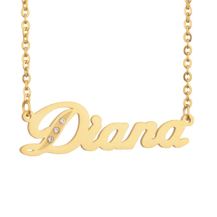 Name Necklace Gold Silver Letter 