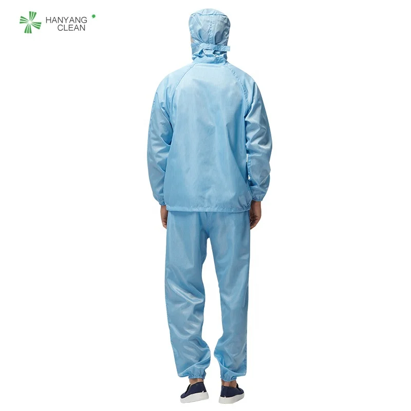 
Dust proof blue color esd work clothes for poultry food processing industry 