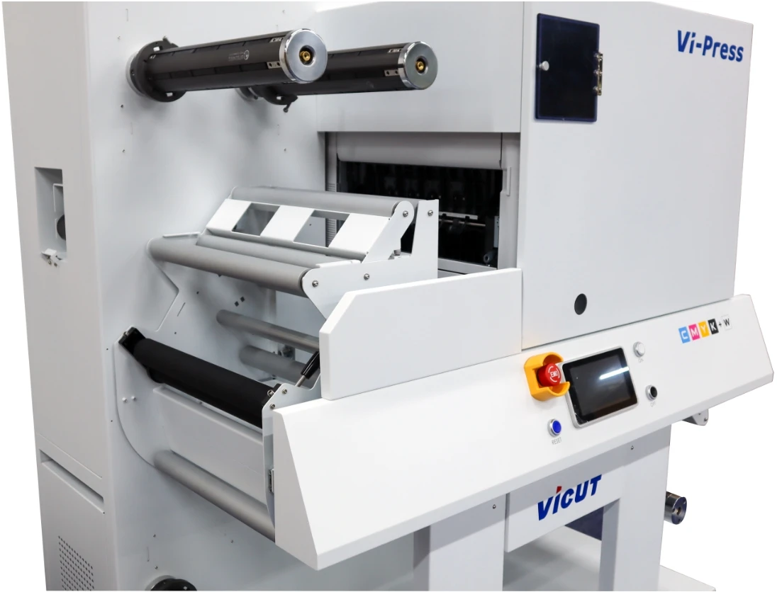 Vicut Digital Roll Label Printing Machine CMYK+white Toner 5 Colors Roll Label Printer  for Commercial Use