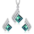 Necklace Fashion Western Necklace 925 Silver Crystal Stone Necklace And Earring Women Bridal Wedding Fashion Jewelry Set