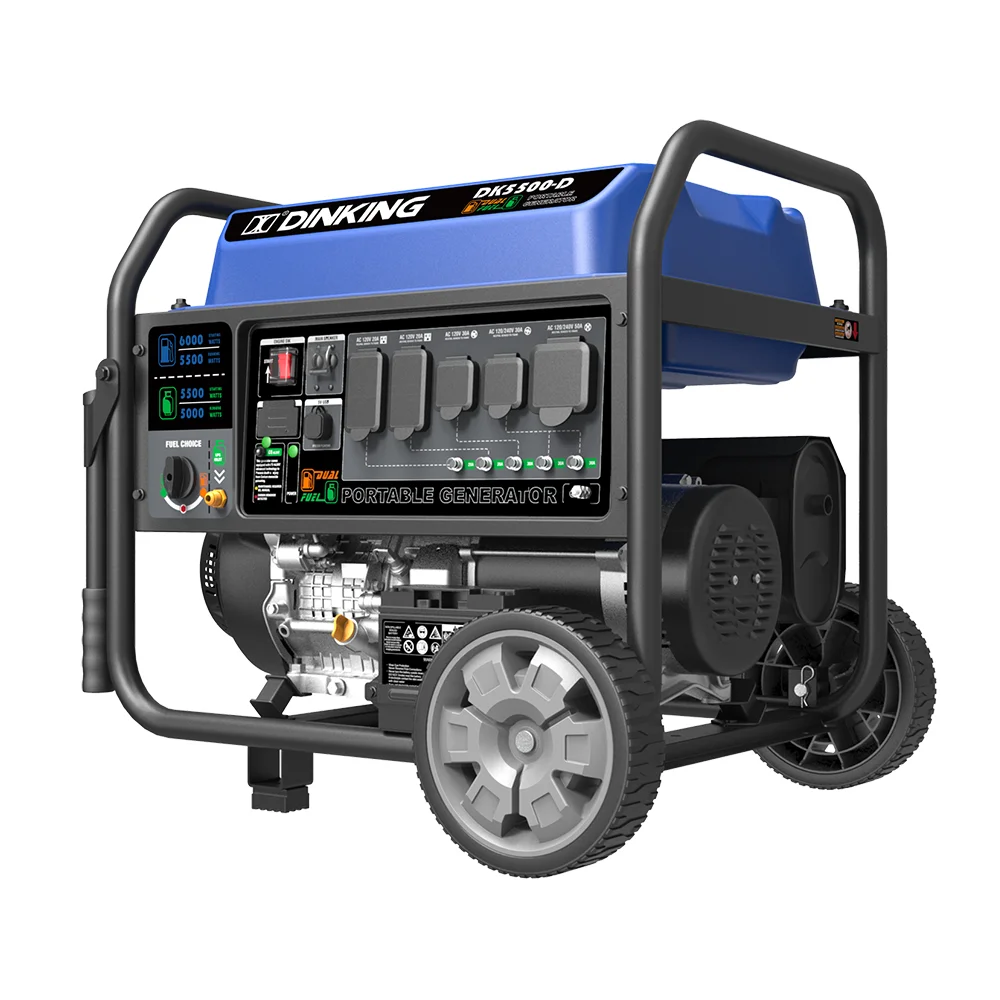 Dinking 5500w Generators Electric Gasoline Dual Fuel Generator Powered ...