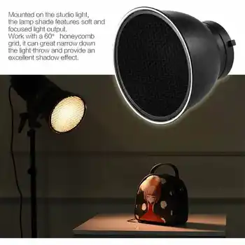 7inch Standard Reflector Diffuser Lamp Shade Dish 60 Degree Honeycomb Grid for Bowens Mount Studio Strobe Flash Light Speedlite detail image