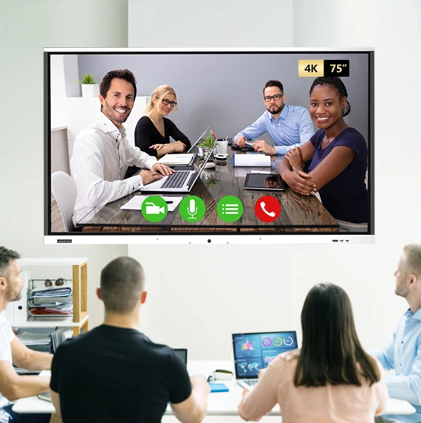Android 13 Interactive Whiteboard  75 Inch Smart Portable Board for School Touch Screen TV with TYPE C
