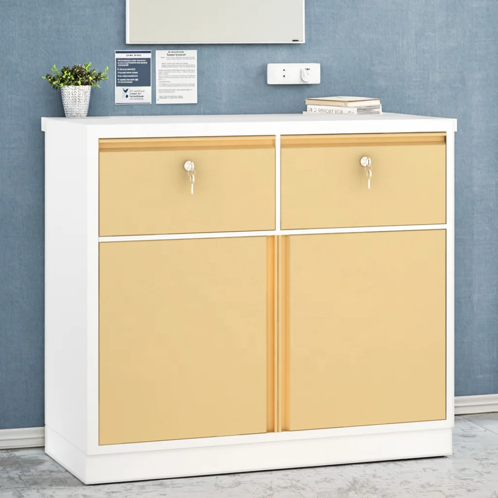 Industrial Modern Double Drawer Hospital Cabinet Surgical Equipment Stainless Steel Frame Heavy Duty Castors Medical Storage 6