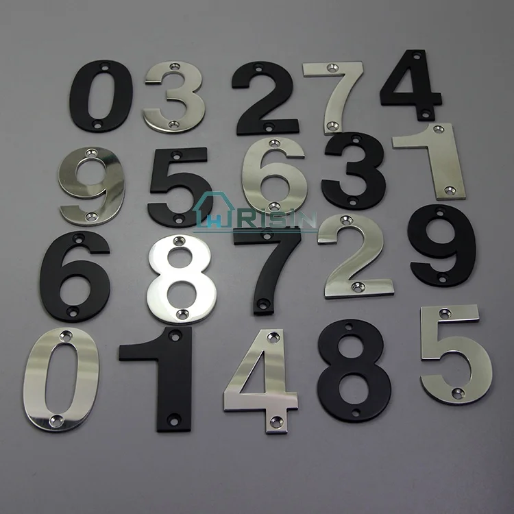 0-9 атласный Матовый Черный дверной знак из нержавеющей стали