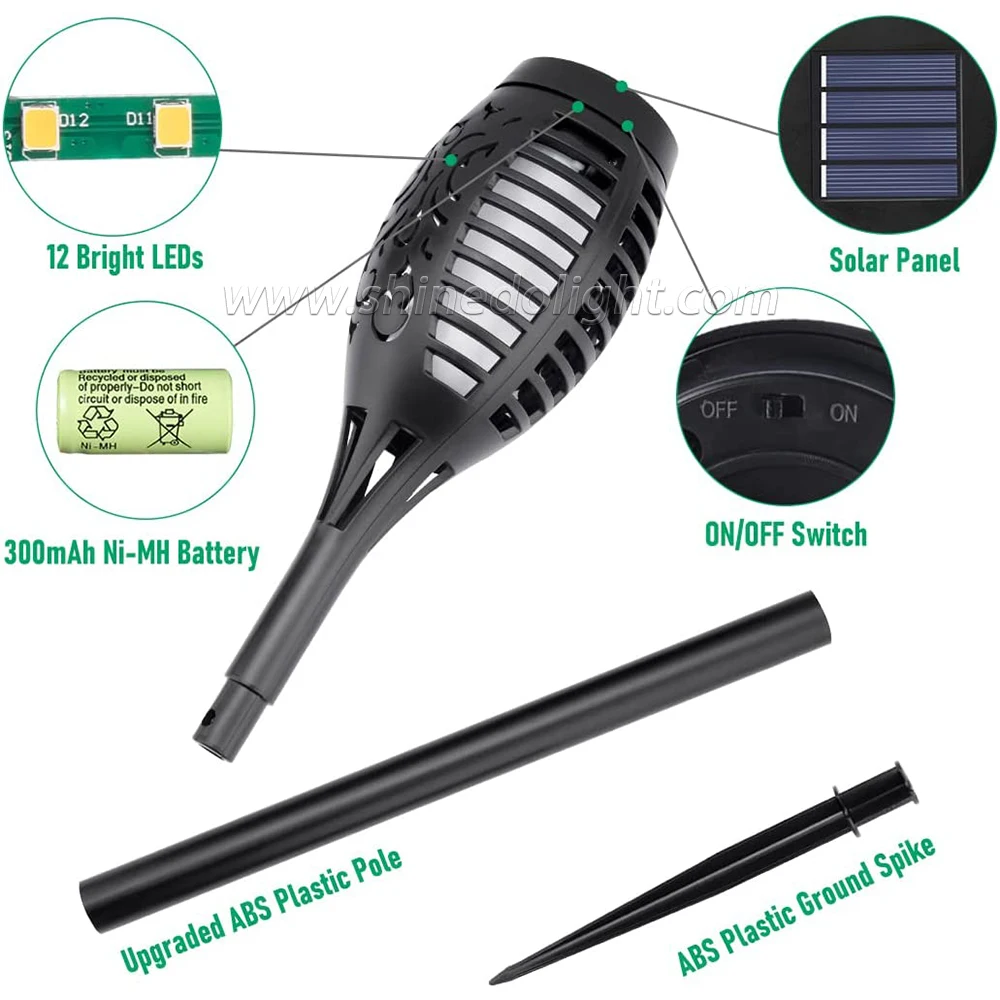 Waterproof Solar Torch Light with Flickering Flame Garden Solar Powered Outdoor Lights 1 Pack Flame Lamp