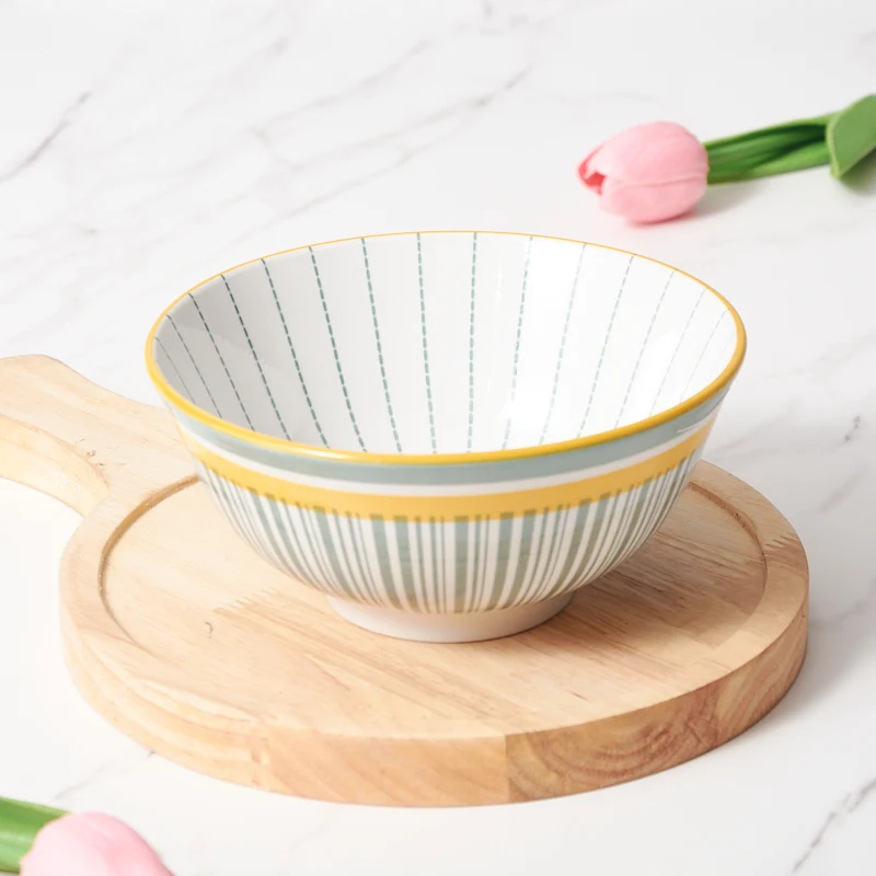 Wholesale Healthy Glaze Ceramic Salad Ramen Bowls Various Styles Printed Underglaze Colored Custom Small Tableware for Parties