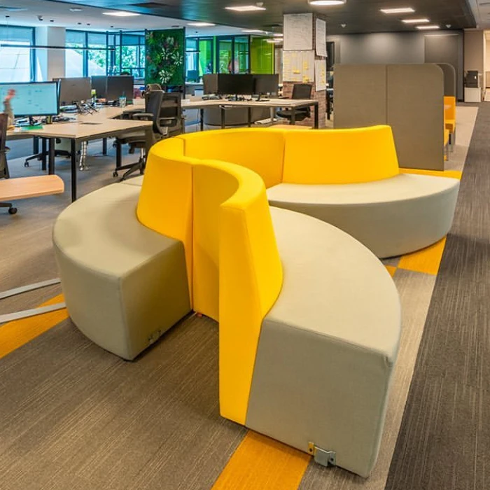 Working Place Combination Customized Fabric Public Leisure Sofa Seating Furniture Set Design