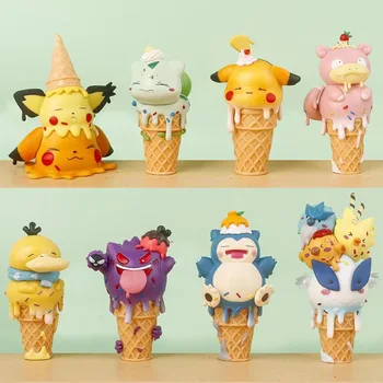 8pcs/set Cartoon Characters Pet Baby Ice Cream Pvc Figure Anime Toy Cake Ornaments