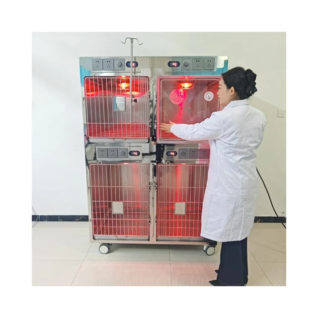 Fast Delivery EUR PET 304 Stainless Steel Dog Veterinary Medical Universal Brake Cage  Veterinary Stainless Steel Cage