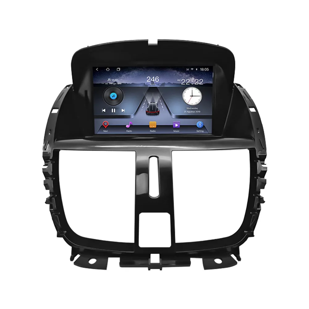 Android 10 Car Radio for PEUGEOT 207 2008-2014 Multimedia Player GPS Navigation 7 Inch With Buttons Carplay