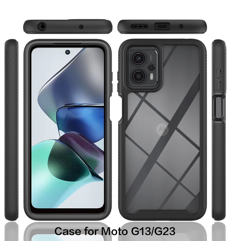 Honatop Screen Protector 360 Full Heavy Duty Protection Shockproof Anti-Scratched Rugged Case for Motorola G14 G54 G84 G13 Cover