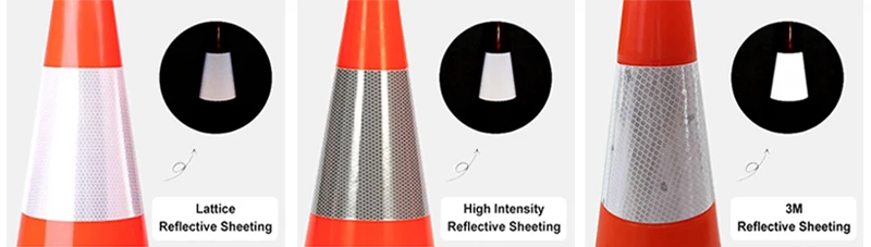 product waterproof 30cm pvc traffic cone reflective flexible barricade  safety orange cones with black base-4