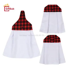 Custom Printed Microfiber Kitchen Towel Buffalo Plaid Waffle Design for Tea Hand Dish Durable Polyester Sublimation Christmas
