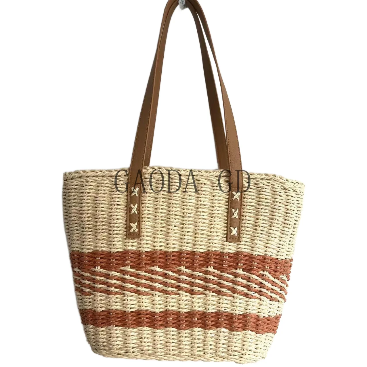 D D Wholesale New Fashion Mixed-colors Straw Handbag Simple Paper String Tote Bag for Women Shoulder Bag