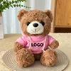 Orsetto di peluche marrone - felpa rosa