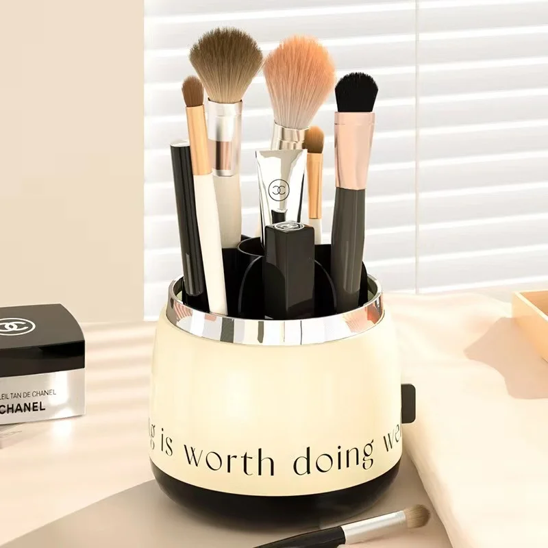 Custom logo eyebrow pencil lipstick Cosmetic Storage box 360 Rotation dustproof makeup brush organizer